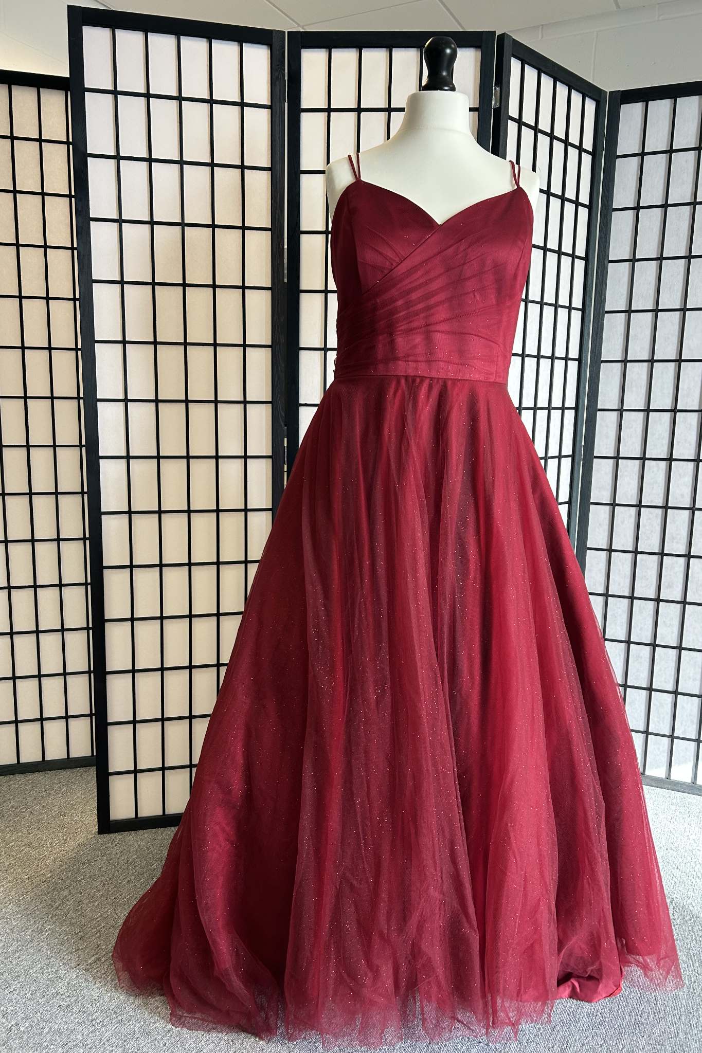 Prom frocks Plain Dark Red 16